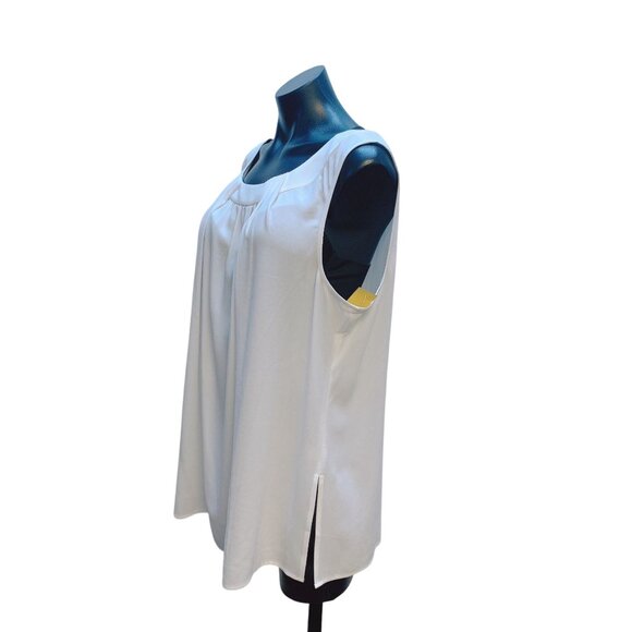 NWT St. John Collection White Sleeveless Blouse XL - Picture 4 of 7